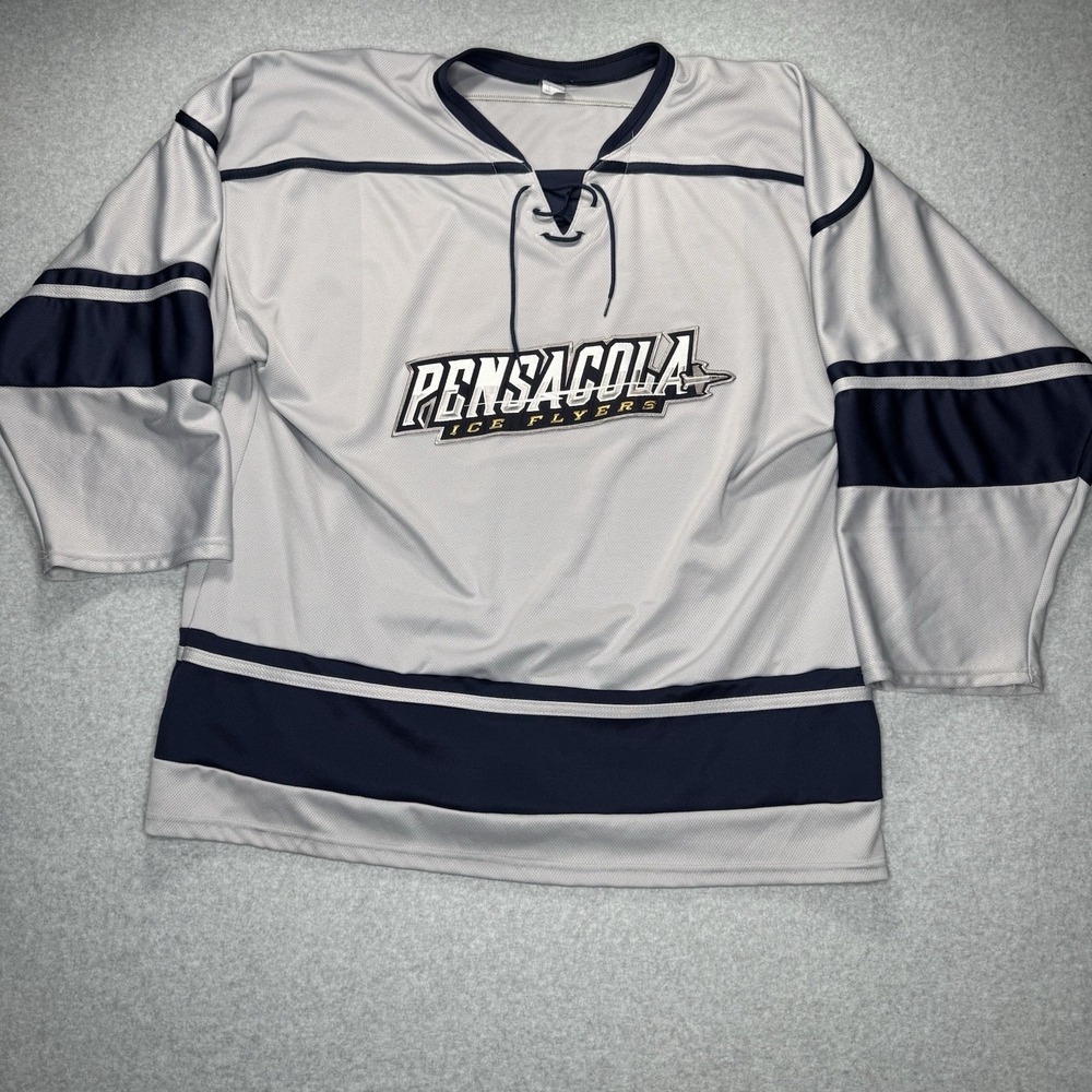 Pensacola Ice Flyers Hockey Jersey XXL Grey Stitched Patch Florida SPHL USA Made